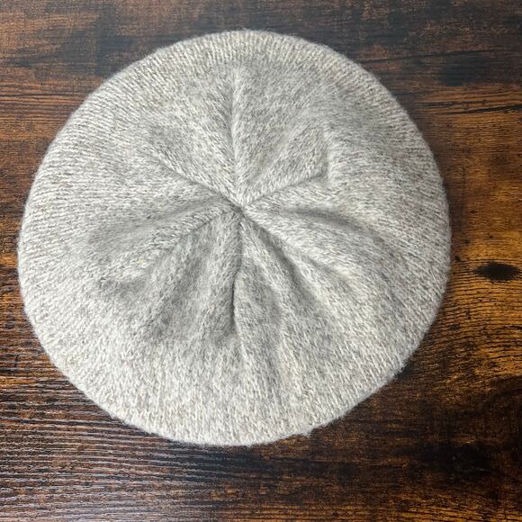 Vintage Unbranded Speckled Taupe Wool Blend Beret Style Newsboy Hat Academia - Picture 5 of 7